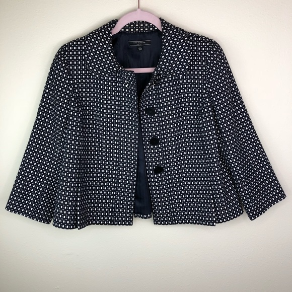 Ann Taylor - Black & White Tweed Blazer -Size 2 - Picture 1 of 4